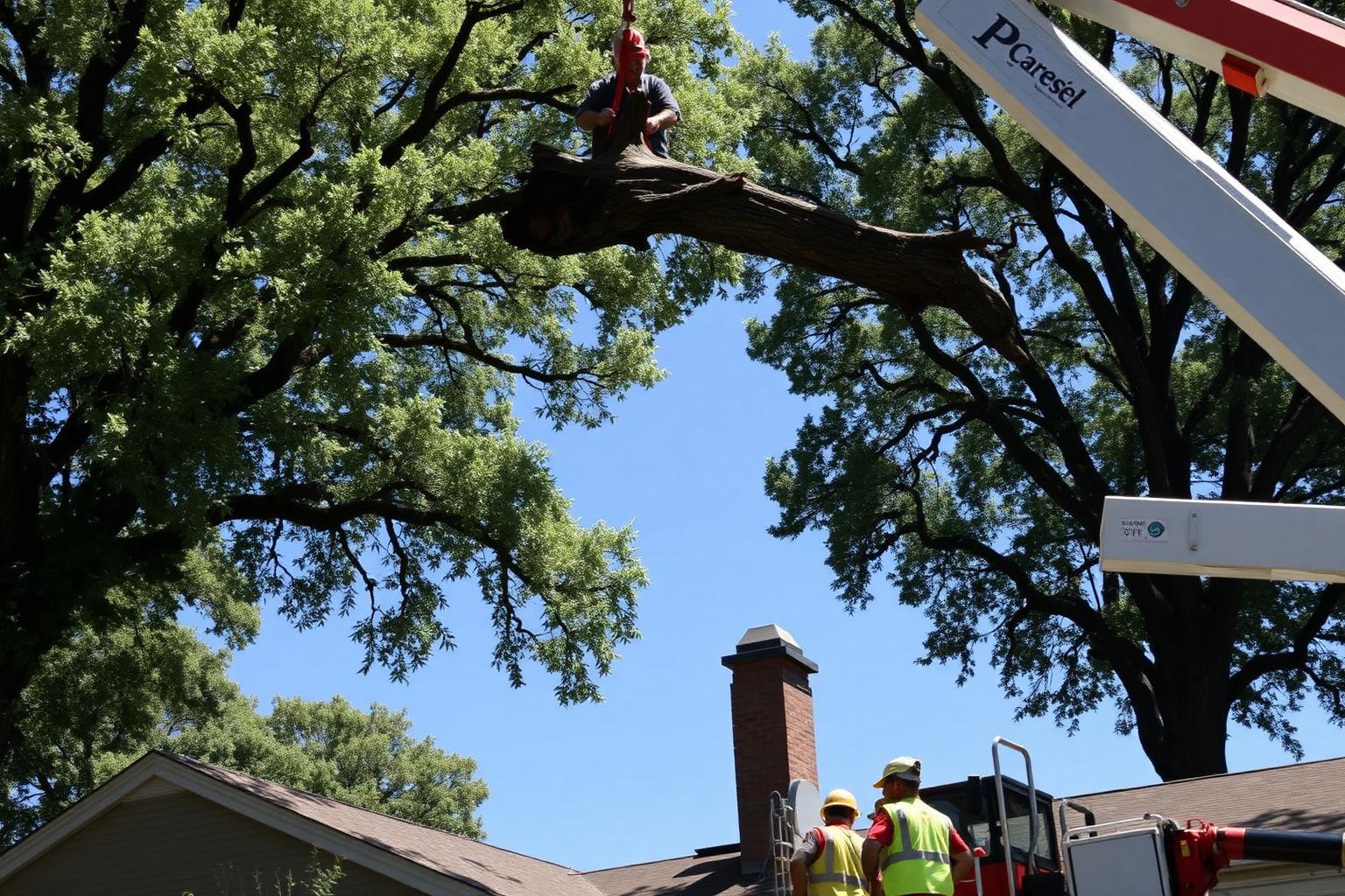 Crane-Assisted Tree Removal in Towaco, NJ